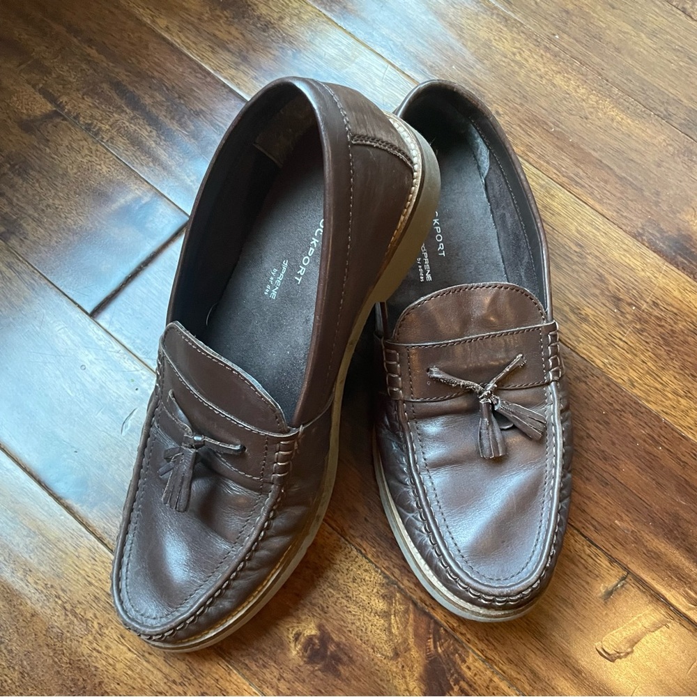 Mens Rockport Tassel Leather Loafers Sz 10.5 US